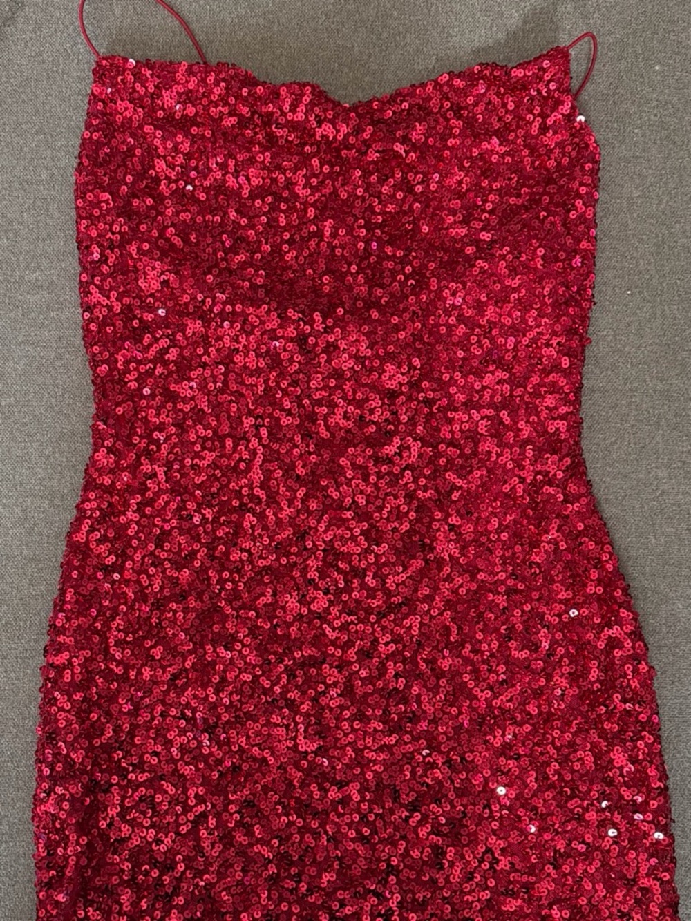 Windsor Red Sequin Spaghetti Strap Kids Dress